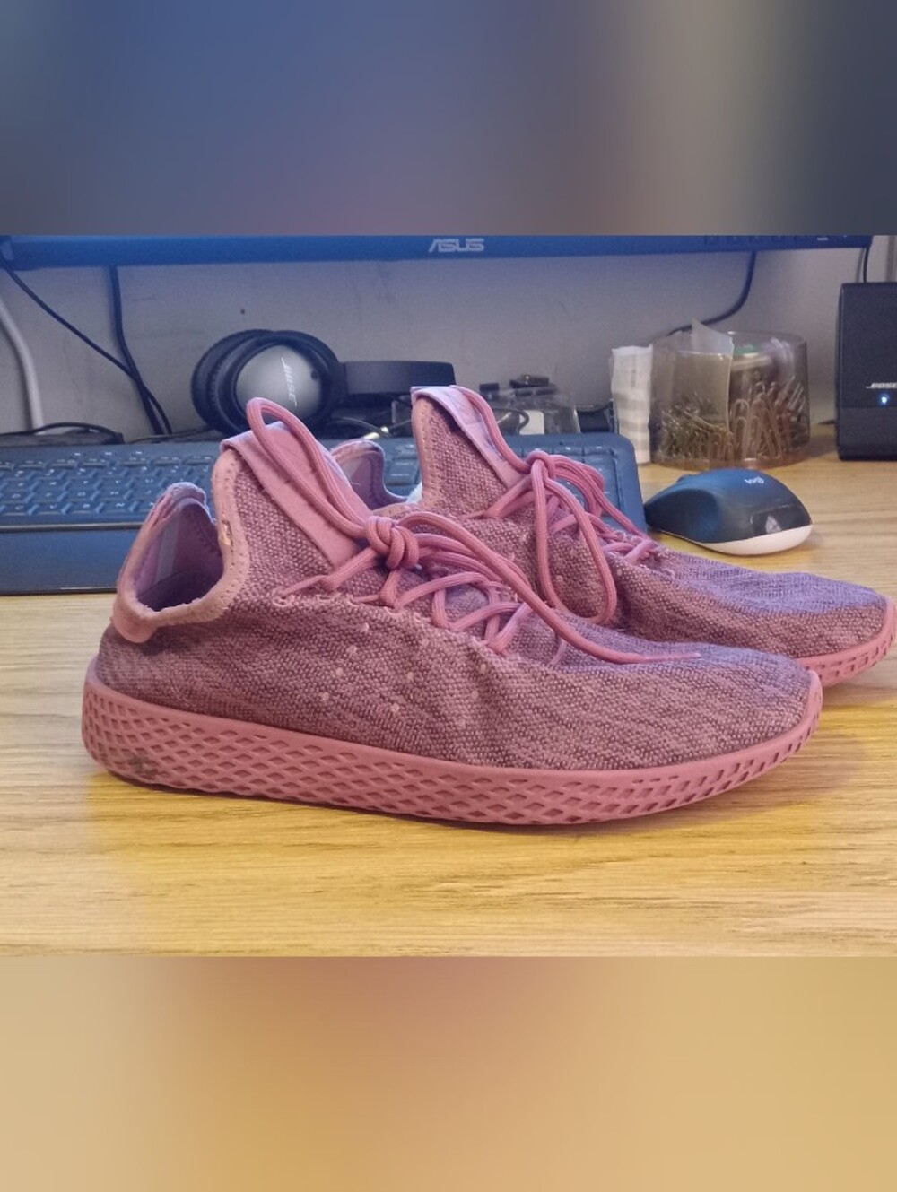 Women's Adidas RARE PHARRELL WILLIAMS dark Pink Sneakers Must See
